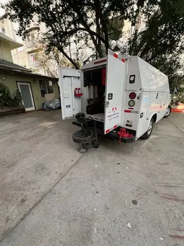 Magnet Plumbing service vehicle on-site for Water Heater Repair in Mount Angel